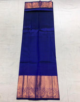 Sapphire Blue Kanchi with Gold Zari Pallu - MIRASILKS Sapphire Blue Kanchi with Gold Zari Pallu